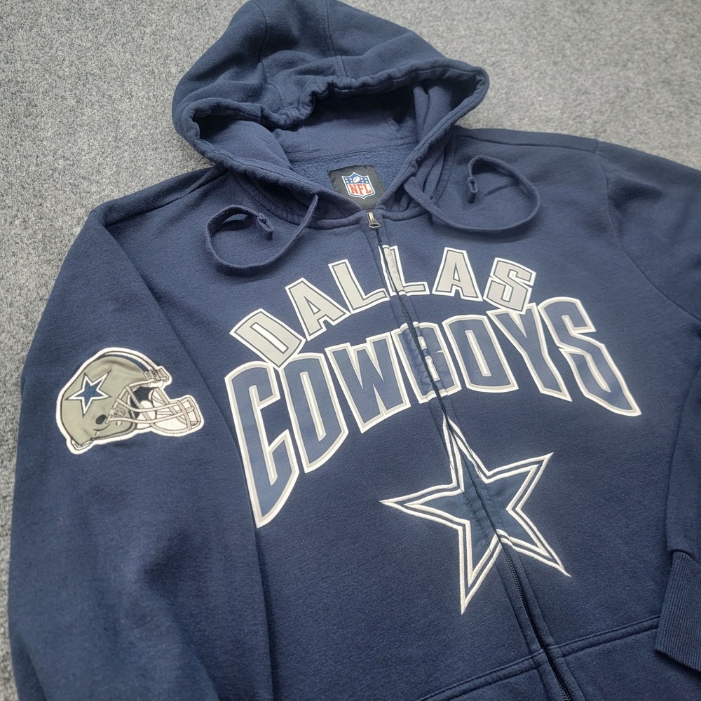 NFL Dallas Cowboys Mens XXL Navy Blue Full Zip Hoodie Sweatshirt 62SGL2079G